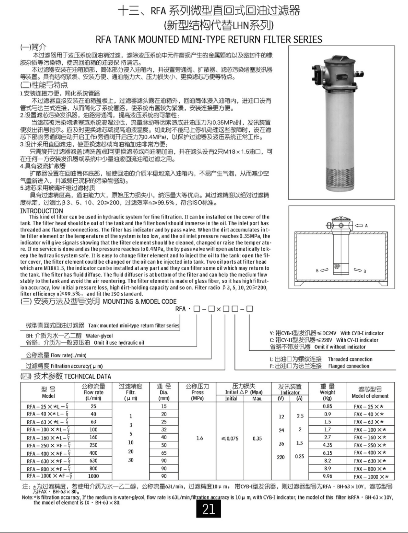 RFA-63*5 微型直回式回油過濾器(圖1)